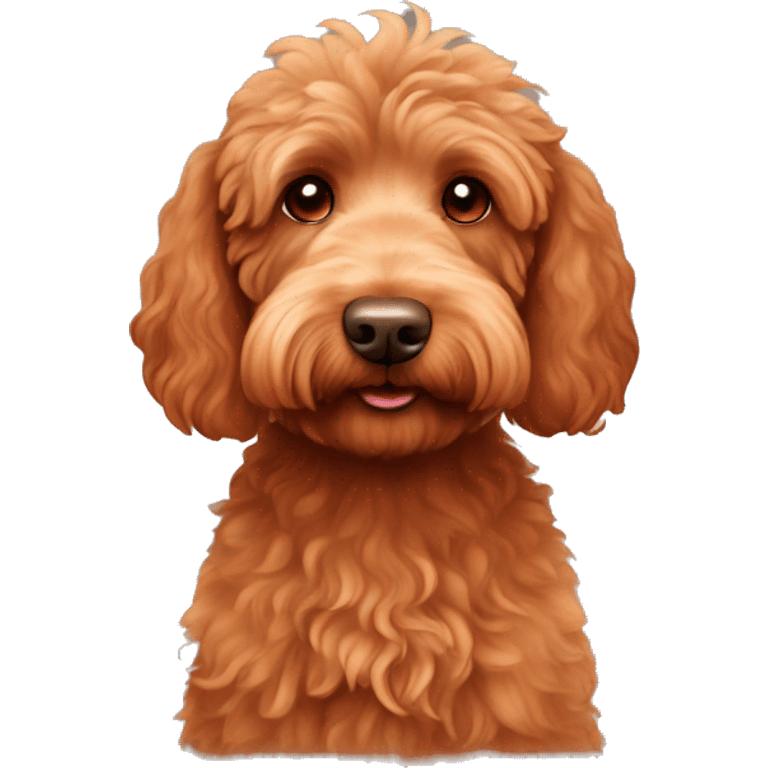 Red Labradoodle with two bows in her hair  emoji