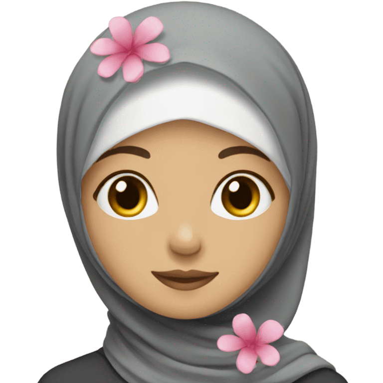 Hijab with flower emoji