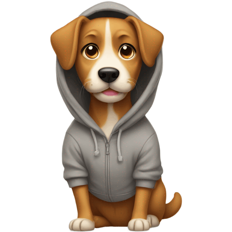 Dog wearing a hoodie emoji