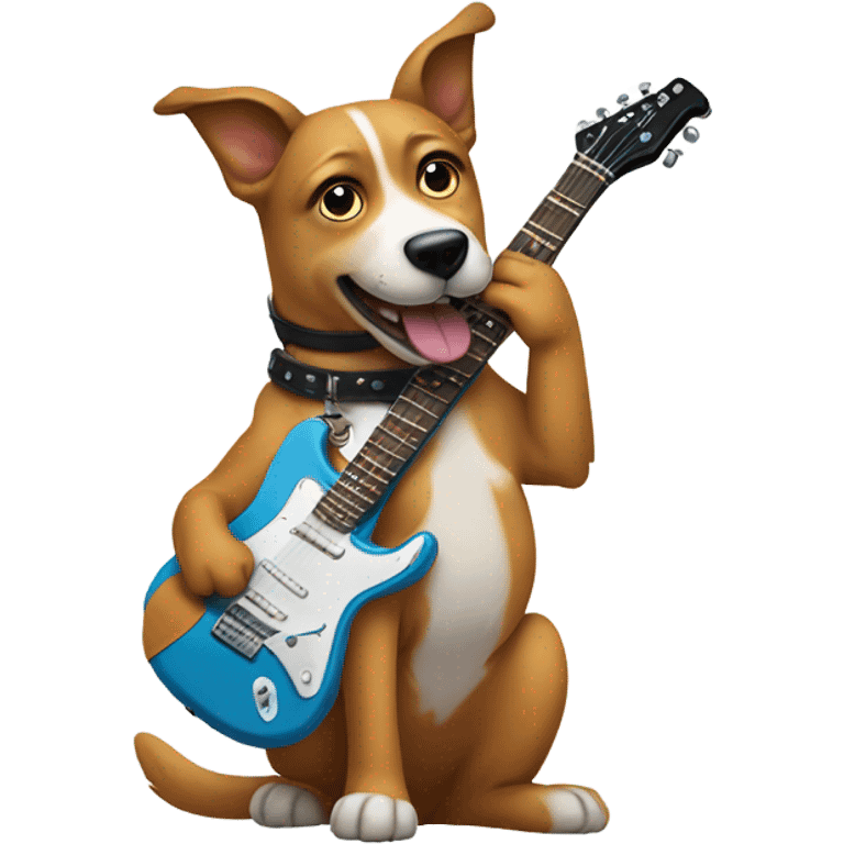 dog with rock guitar  emoji