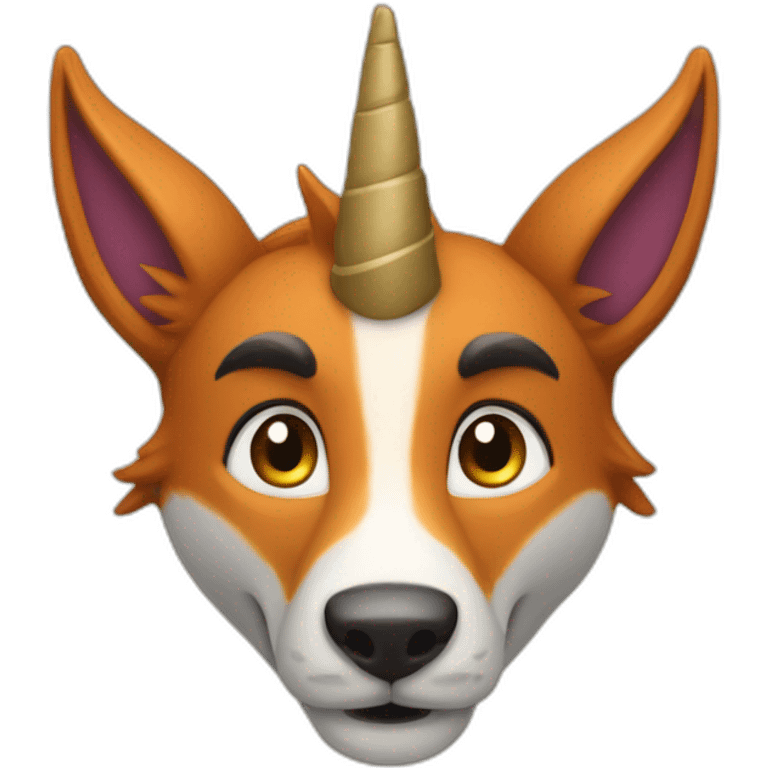 Licorne sur un renard emoji