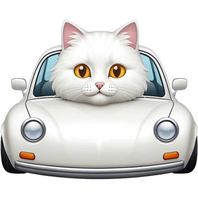 Cat with white car emoji