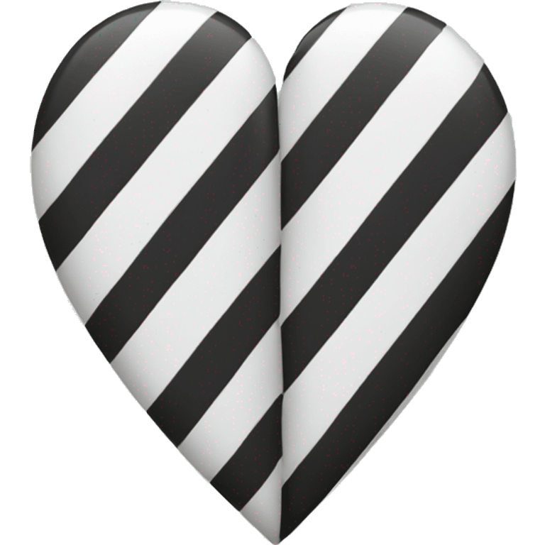 White heart with two vertical black stripes emoji