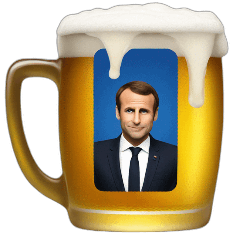 macron drink a beer emoji