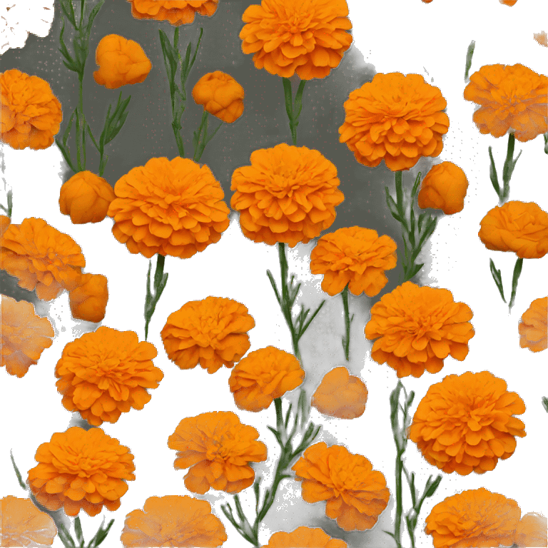 Orange marigold bouquet with three stems emoji