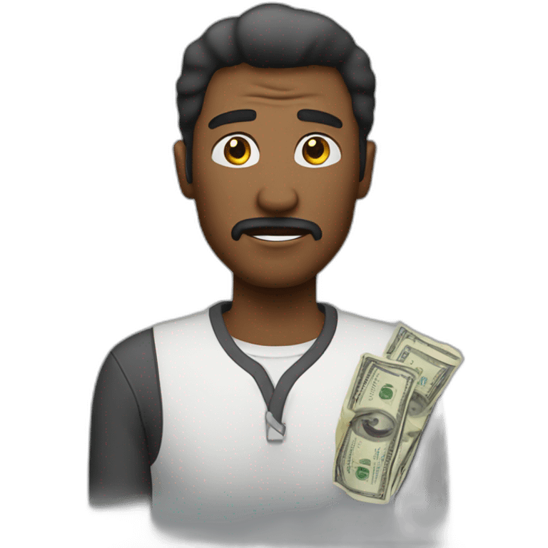 Man saying i am broke emoji