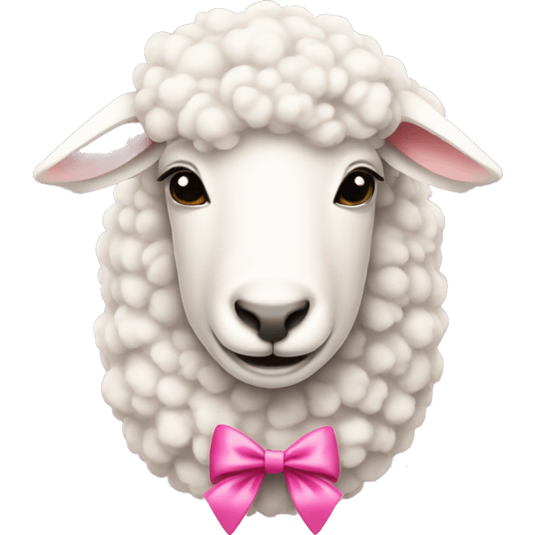 White sheep with pink coquette bow emoji