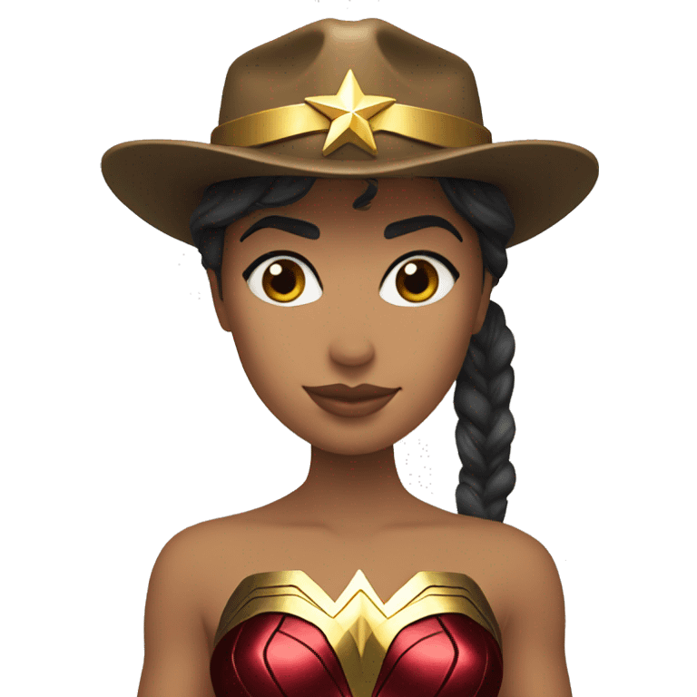 wonder woman in funny hat emoji