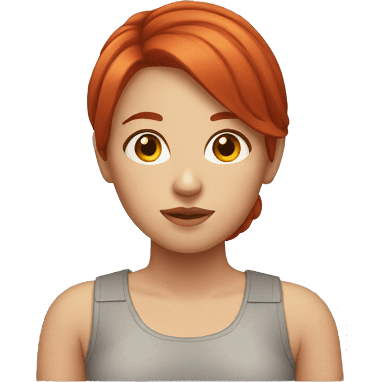 girl with red hair and bump on forehead emoji