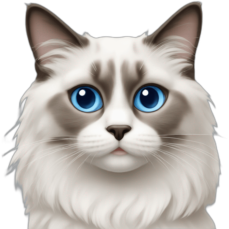 blue eyed ragdoll cat emoji