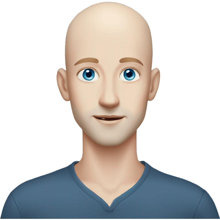 Vanya without hair Young men with blue eyes and pale skin emoji