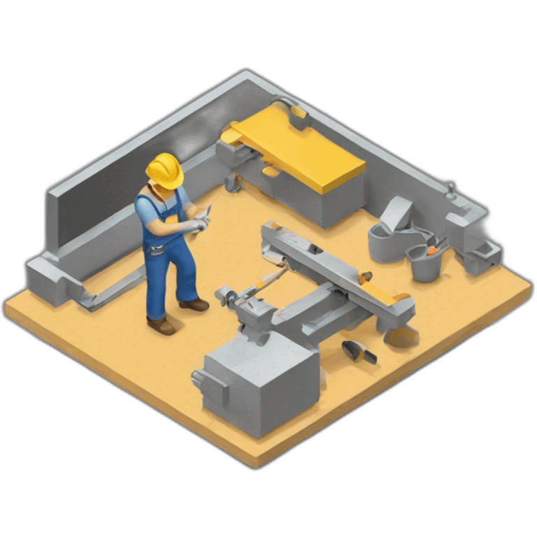 isometric fabricator working emoji