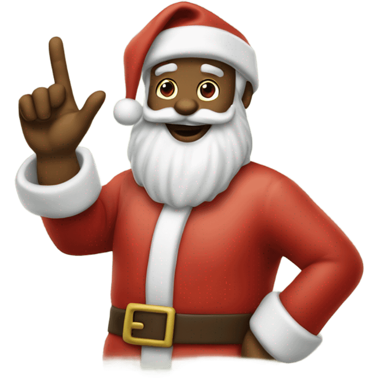 Santa claus peace fingers  emoji