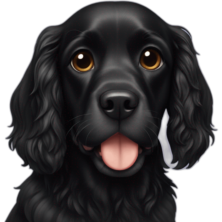 Black spaniel that sends a kiss emoji