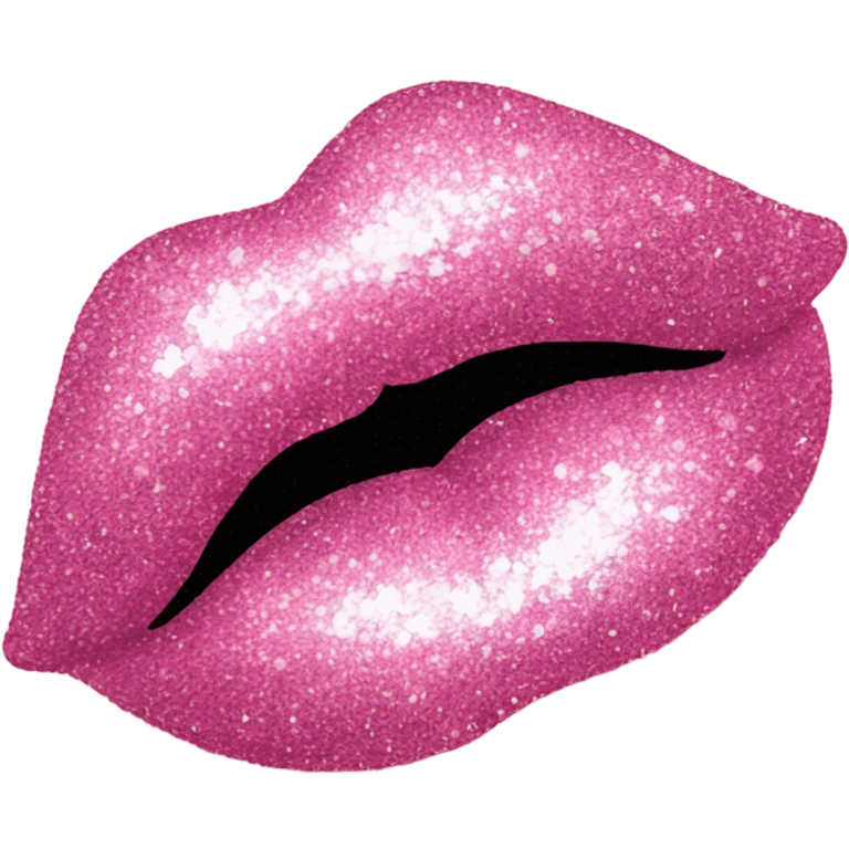 kiss pink lips with glitter emoji