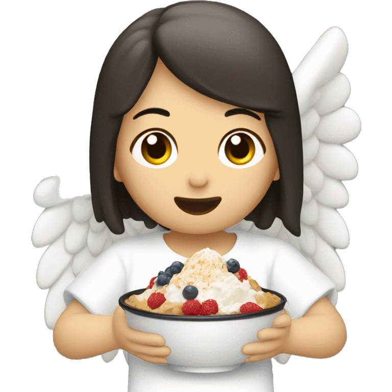 Asian Angel eating bingsu emoji