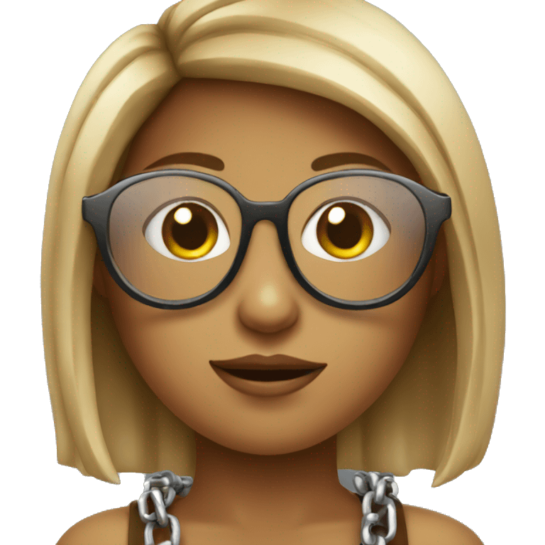 Girl with chains and glasses  emoji