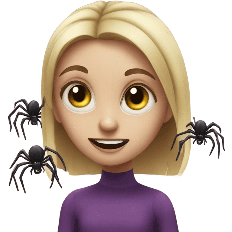 Spider with girl scary emoji