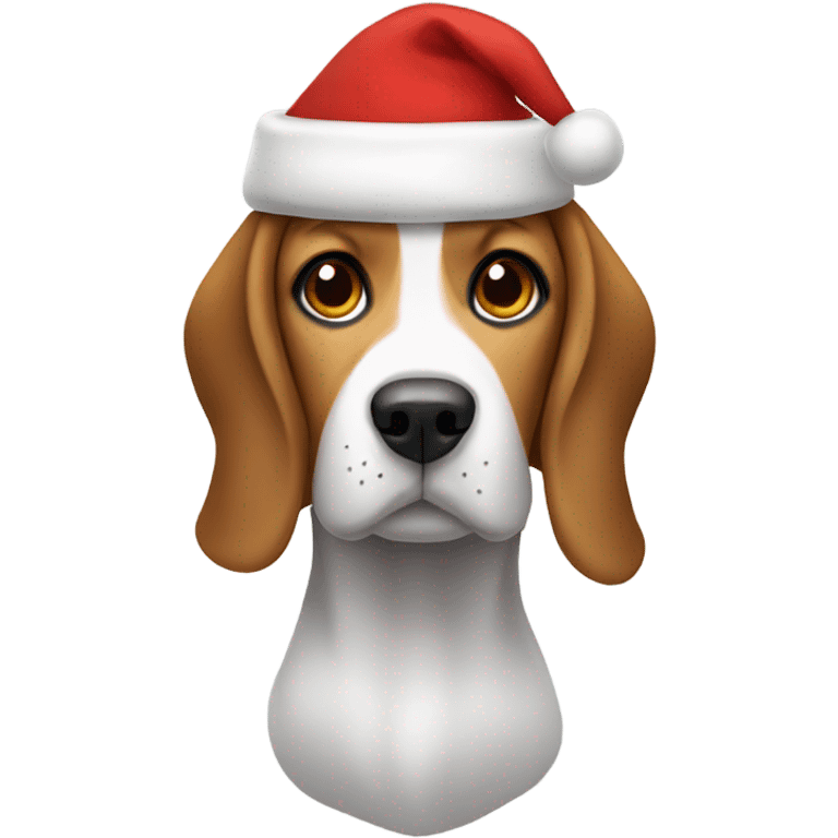 Beagle with Santa hat emoji