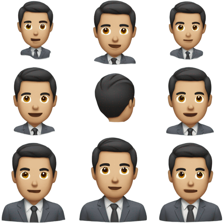 Office work Asian man emoji