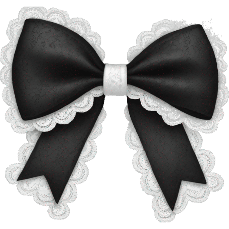 Black bow with white lace emoji