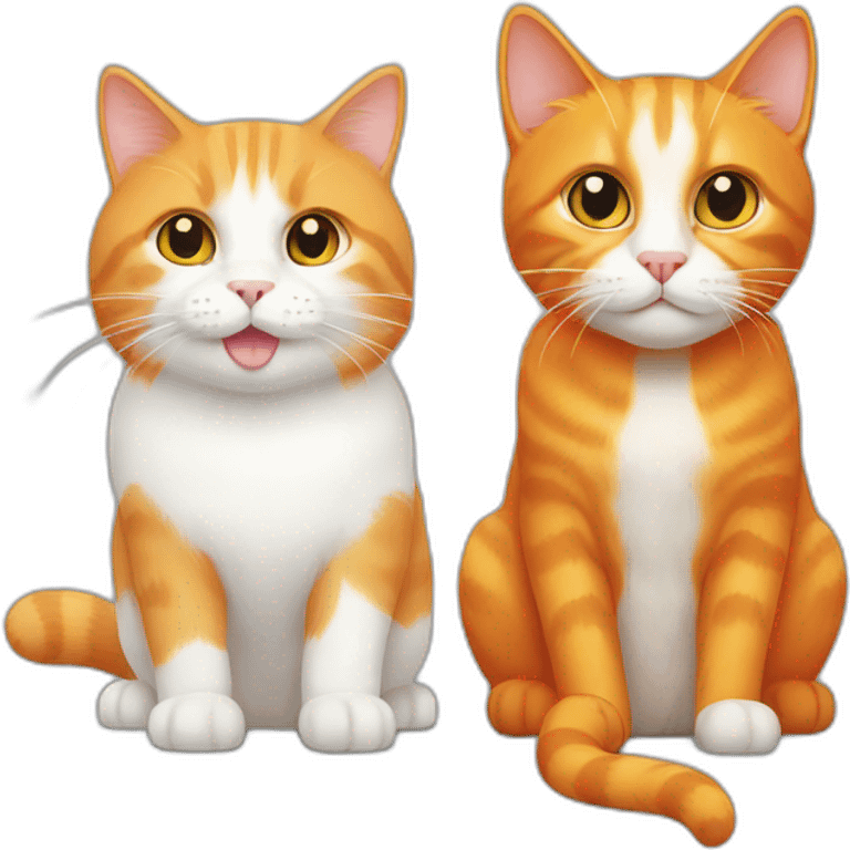 Orange cat and Pure white cat emoji