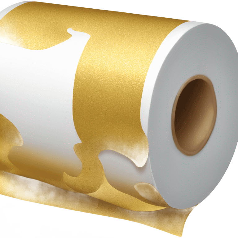 Toilet paper made out of gold emoji