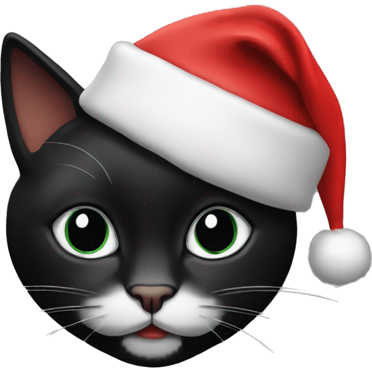 black cat with black santa hat emoji