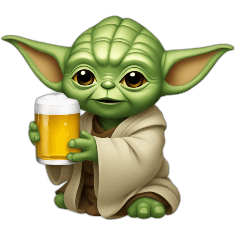 Yoda qui boit une bière emoji