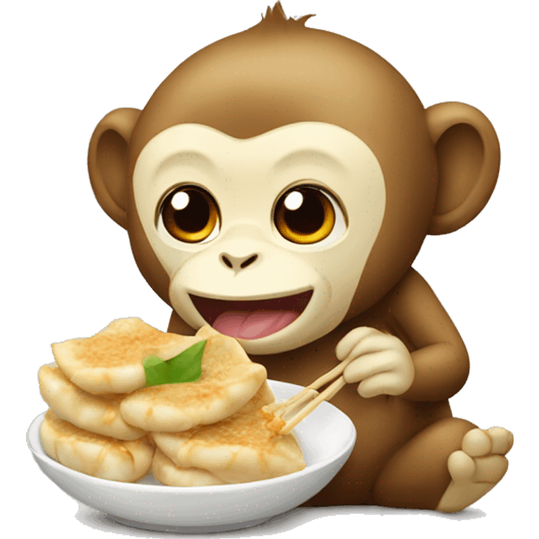 monkey eating a gyoza emoji