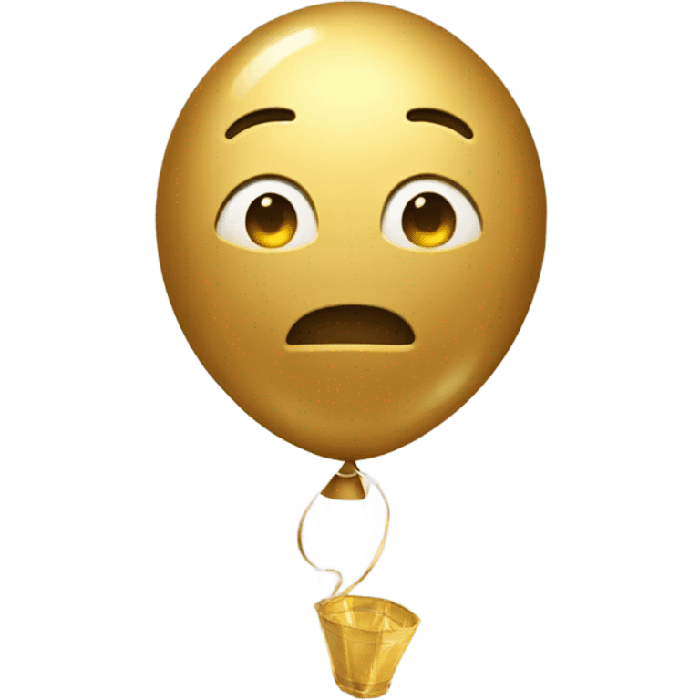 Golden balloon in the shape of a 2 emoji