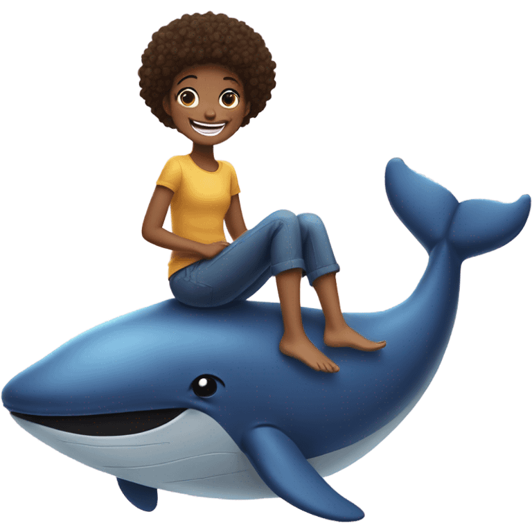 Girl riding a whale emoji