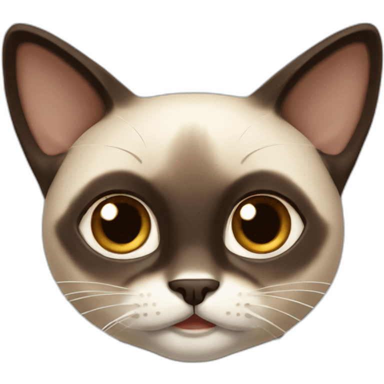 Very surprised Siamese cat with dark brown hair emoji