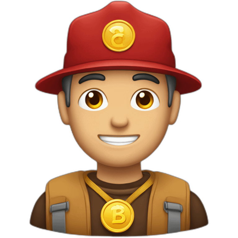 Hombre con medalla colgando sin gorro emoji