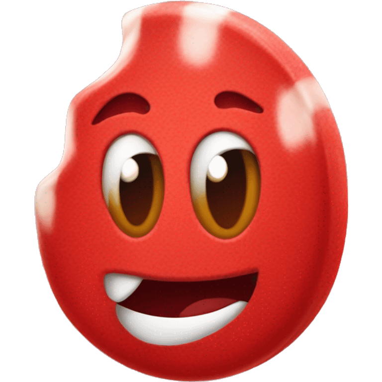 red old  candy whit face emoji