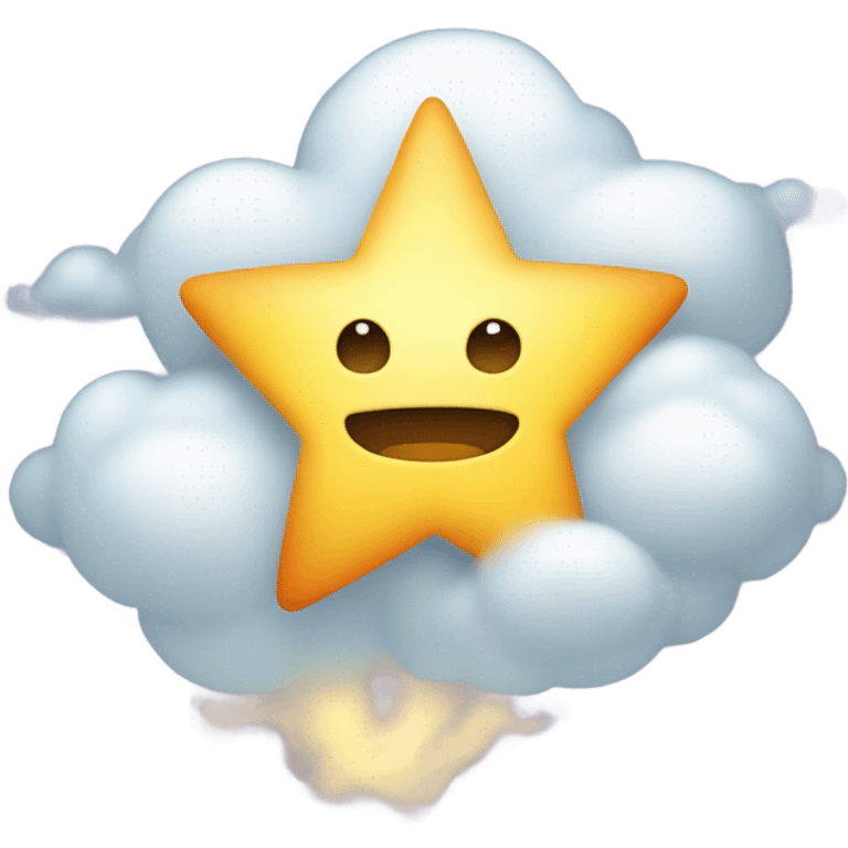 a line with a glowing star at the end around a cloud emoji