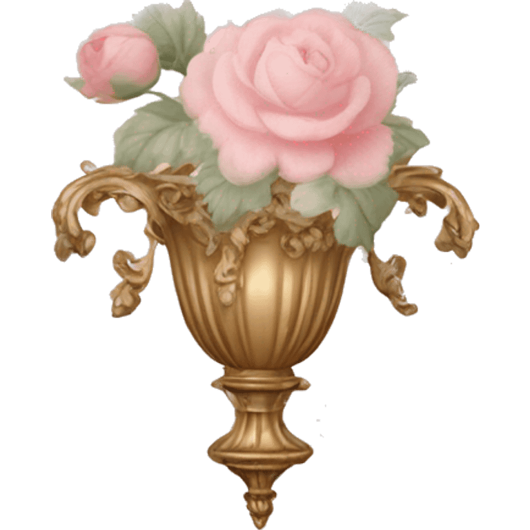 vintage rococo light pink dainty floral vanity emoji