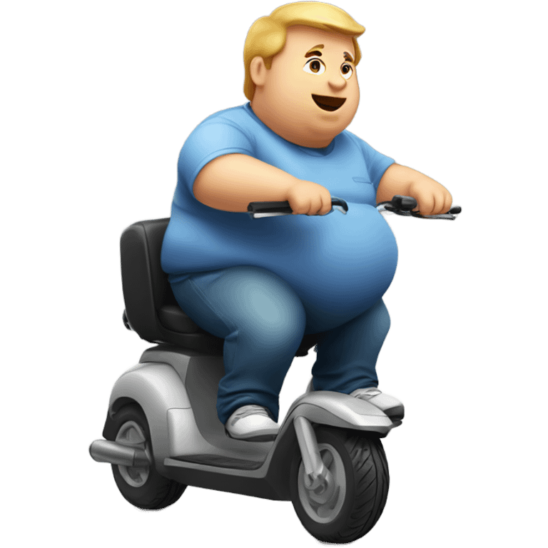 Obese man on a scooter emoji