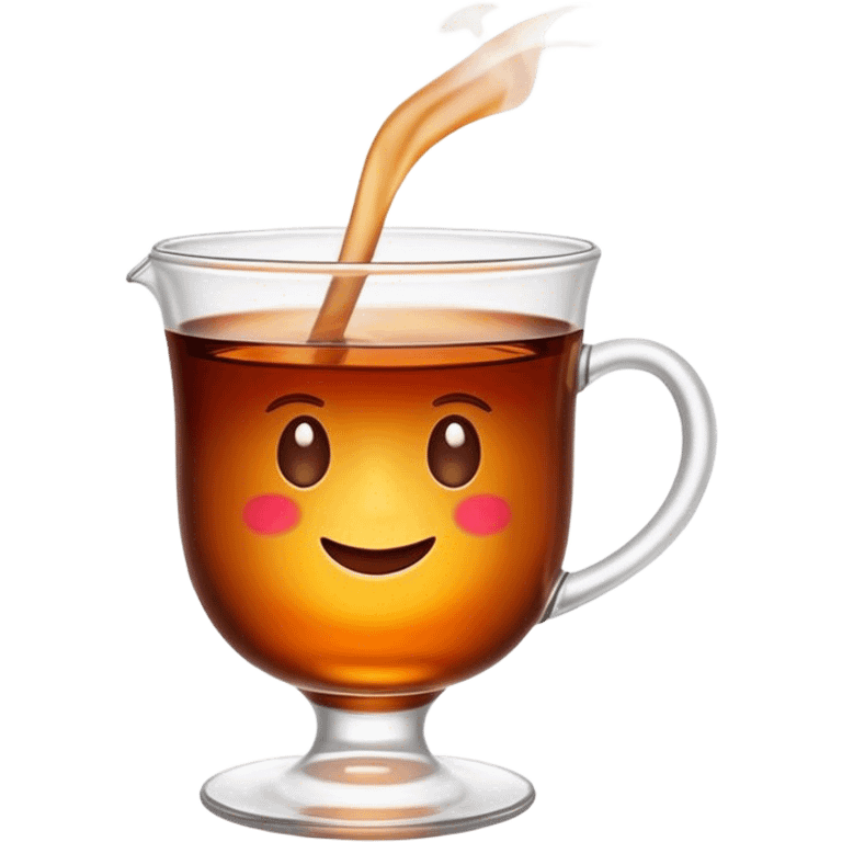 Cinematic Realistic Turkish Tea Pop Culture Emoji, featuring an inviting portrayal of a steaming glass of Turkish tea rendered with rich textures and warm, convivial lighting. emoji