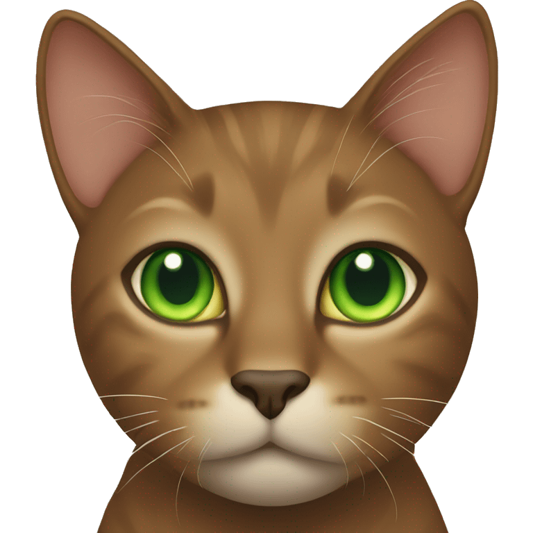 brown cat with green eyes  emoji