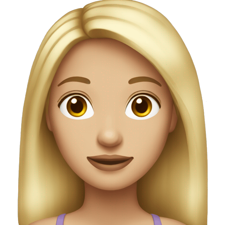 woman long blond hair hazel eyes emoji