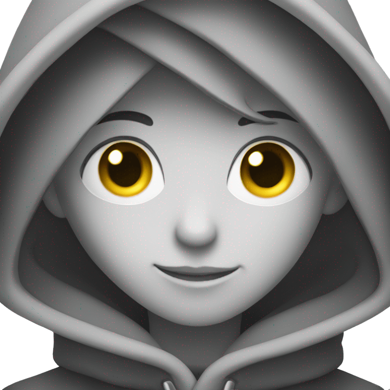 grayscale mysterious hooded boy in gloves emoji