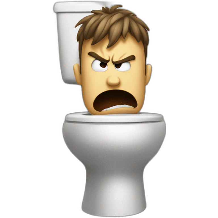 angry person on a toilet emoji