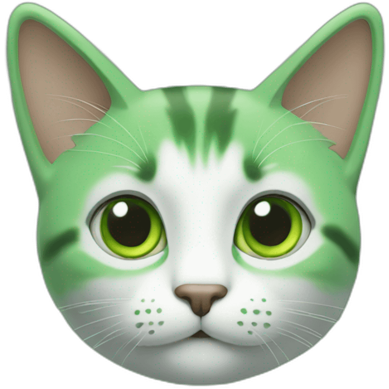 un chat vert emoji