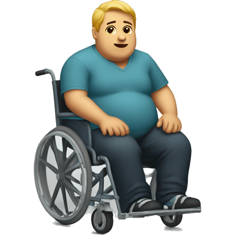 big fat person sitting in wheelchair  emoji