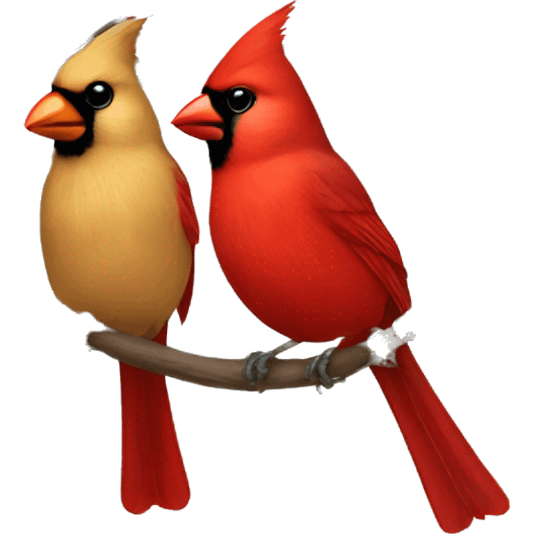 Two Cardinals on a tree branch emoji