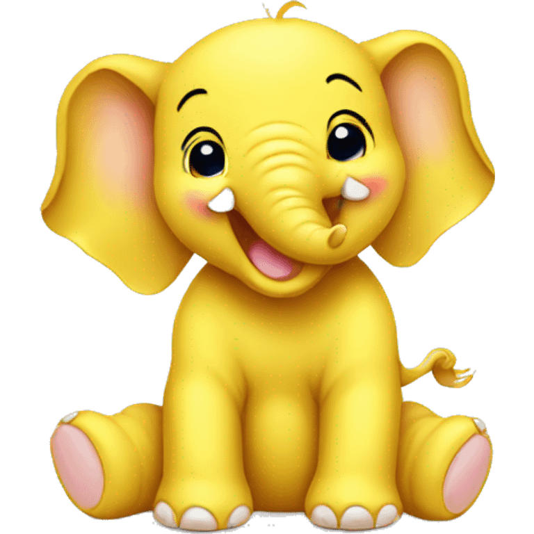 giggling baby elephant yellow emoji