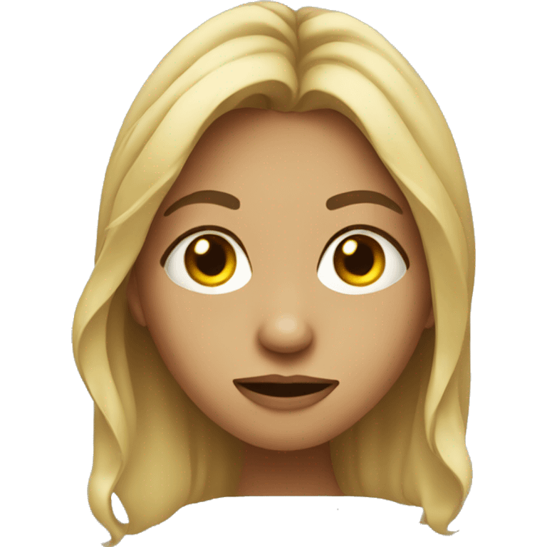 Girl with a scrunched nose emoji