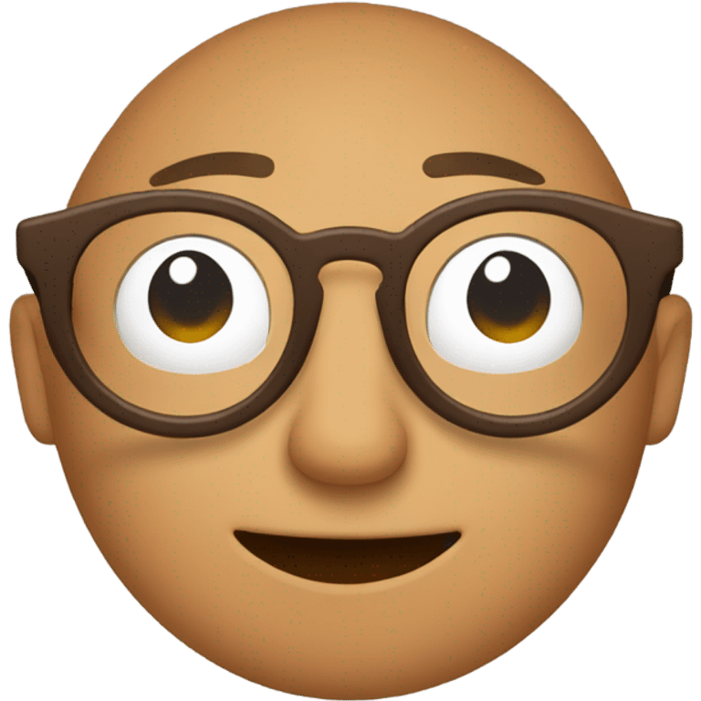 round brown glasses front view emoji