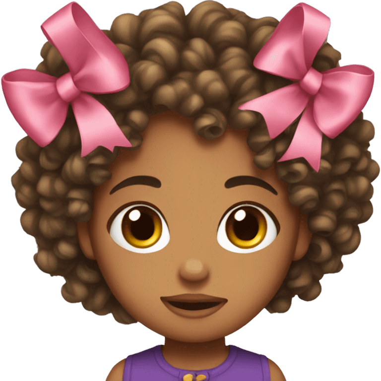 Curly hair with bows emoji